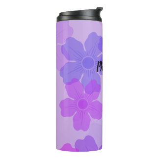 BOUTEILLES ISOTHERMES PERSONNALISÉ PURPLE FLORAL AVEC PURPLE ET ROSE