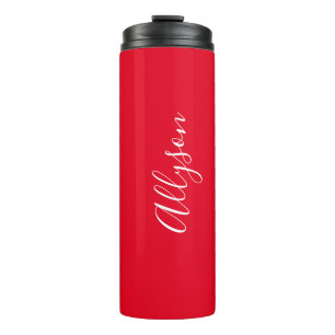 Bouteilles Isothermes Personnaliser le nom blanc Script vertical, rouge