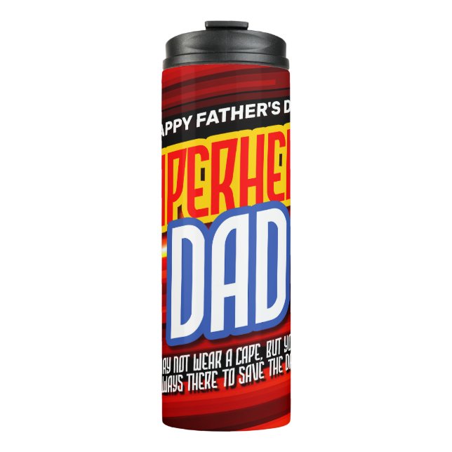 Bouteilles Isothermes Personnaliser SuperHero Papa (Devant)