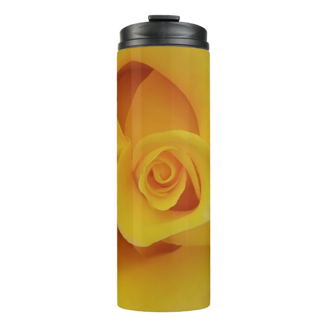Bouteilles Isothermes Pétales romantiques de rose jaune (Devant)