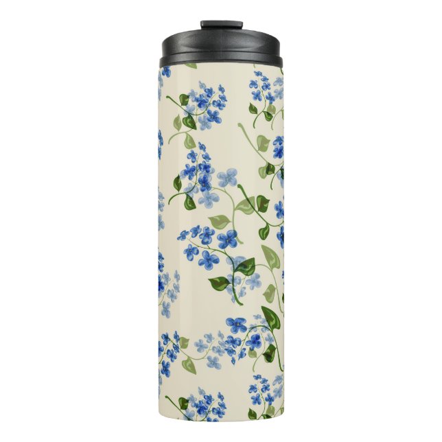 Bouteilles Isothermes Petit flo bleu clair sans couleur (Devant)