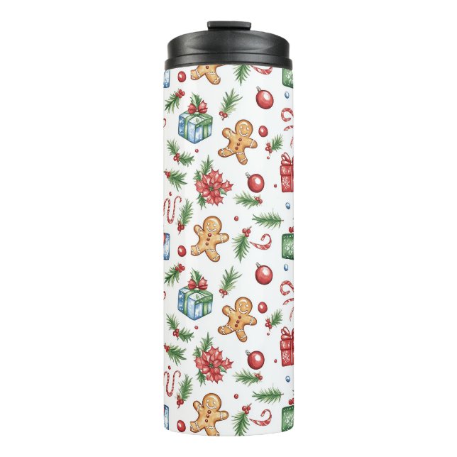 Bouteilles Isothermes Petit homme en pain d'épices de Noël (Devant)