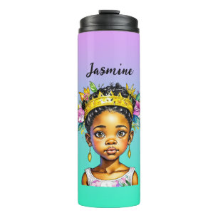 Bouteilles Isothermes Petite fille personnalisée Princesse de couleur