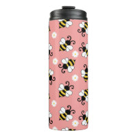 Petites abeilles mignonnes et fleurs marguerites m