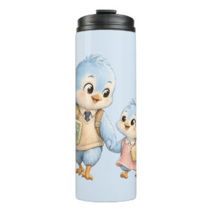 Bouteilles Isothermes Petits frères et sœurs oiseaux mignons Tumbler de