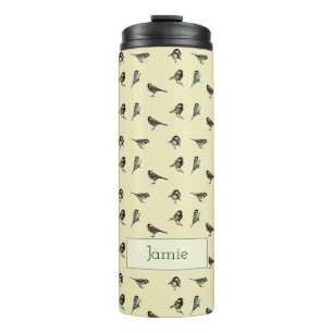 Bouteilles Isothermes Petits oiseaux Motif sur beige Personnalisé