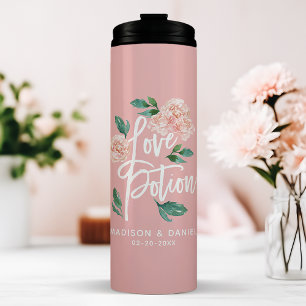 Bouteilles Isothermes Philtre d'Amour Rouge Floral Personnalisé pour Mar