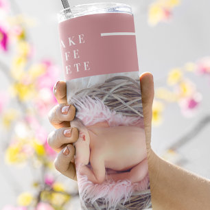 Bouteilles Isothermes Photo bébé mignonne moderne   Rose et blanc   Devi