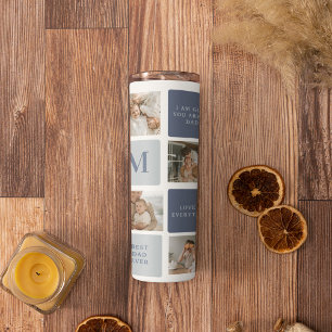 Bouteilles Isothermes Photo Collage moderne & Bleu Happy Fête des pères 