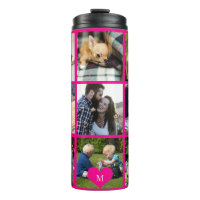 Photo collage monogramme personnalisé rose moderne