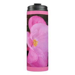 Bouteilles Isothermes Photo d'Elegant Hot Pink Flower Ajouter Initial
