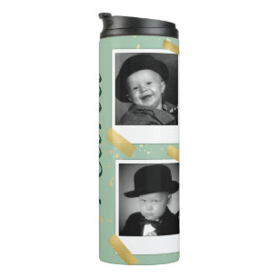 Bouteilles Isothermes Photo personnalisée Papillons verts Floral Maman G