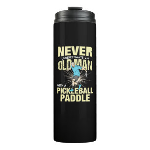 Bouteilles Isothermes Pickleball - Vieil Homme Avec Une Raquette de Pick