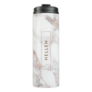 Bouteilles Isothermes Pierre de marbre rose or & blanc Faux