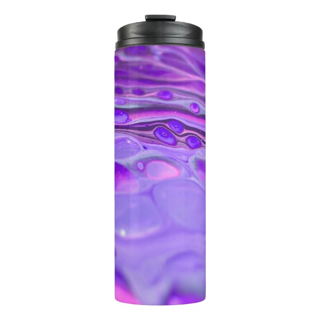 Bouteilles Isothermes Pink Acrylique violet, Fluid Art Peinture Marbre (Devant)