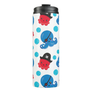 Bouteilles Isothermes Pirate Octopus, Motif de pieuvre, Animaux de mer