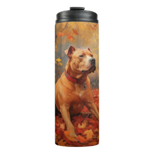Bouteilles Isothermes Pitbull à l'automne Feuilles automne Inspiration