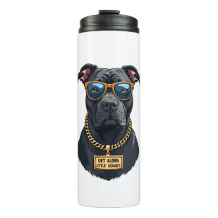 Bouteilles Isothermes Pitbull Vintage Cool en Lunettes de Soleil avec Ch