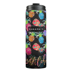 BOUTEILLES ISOTHERMES PIXDEZINES ALOHA PINEAPPLE FAUX GOLD FOIL
