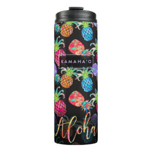 BOUTEILLES ISOTHERMES PIXDEZINES ALOHA PINEAPPLE FAUX GOLD FOIL