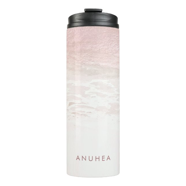 Bouteilles Isothermes PixDezines Aquarelle Blush Rose Gold Beach (Devant)