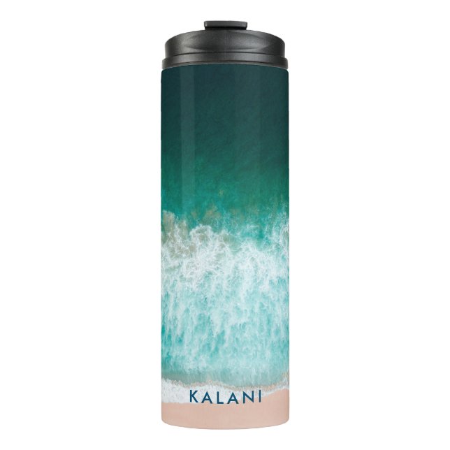 Bouteilles Isothermes PixDezines Beach Waves Emerald Sea Pink Sand (Devant)