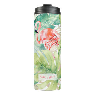 Bouteilles Isothermes PixDezines Flamants roses roses+Foliage tropical