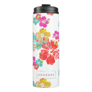 Bouteilles Isothermes PixDezines Hibiscus/Orange/Jaune/Bleu