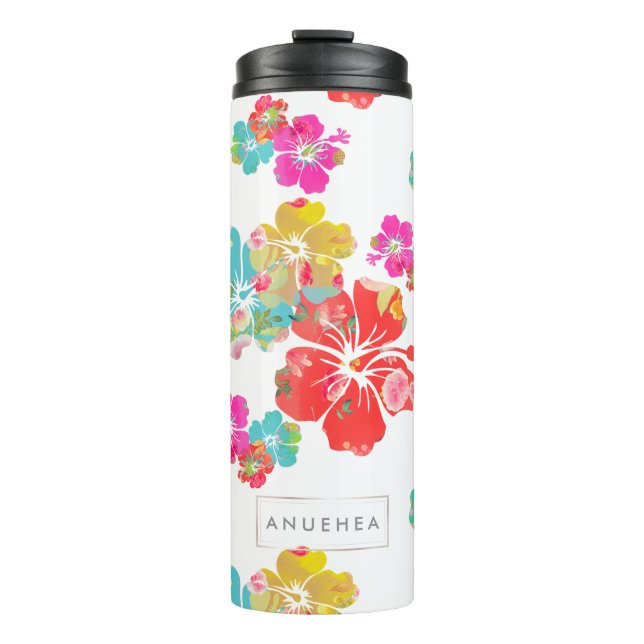 Bouteilles Isothermes PixDezines Hibiscus/orange/jaune/bleu (Devant)