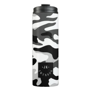 Bouteilles Isothermes PixDezines Monogramme Camouflage de neige arctique
