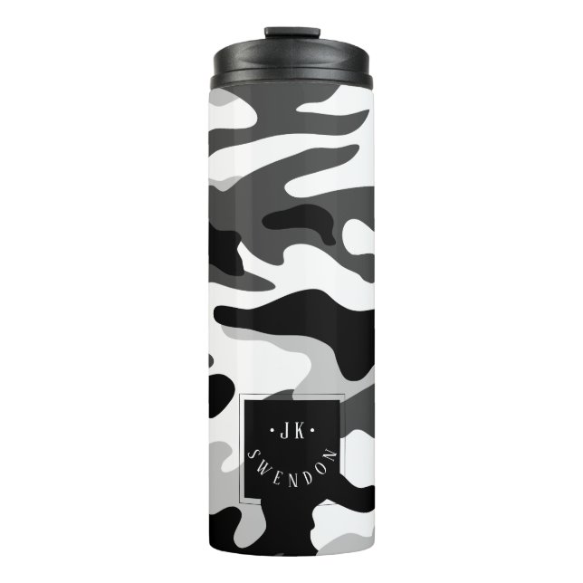 Bouteilles Isothermes PixDezines Monogramme Camouflage de neige arctique (Devant)
