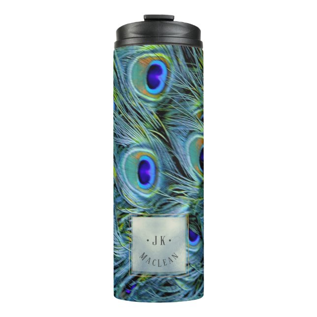 Bouteilles Isothermes PixDezines Peacock Feather Dusty Blue (Devant)