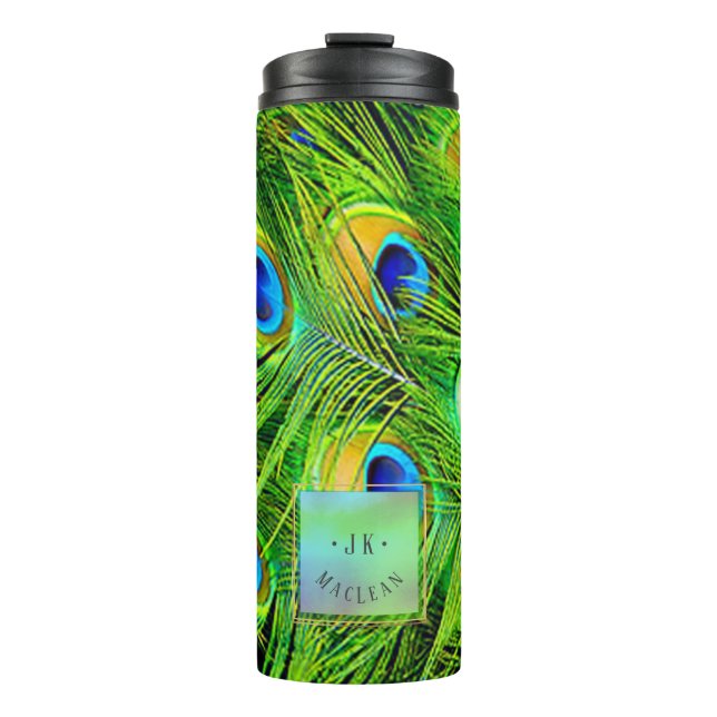 Bouteilles Isothermes PixDezines Peacock Feather Electric Lime Green (Devant)