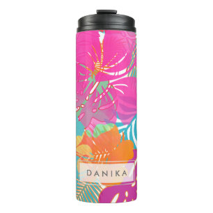 Bouteilles Isothermes PixDezines Rainforest/Hibiscus/Orange/Jaune/Bleu