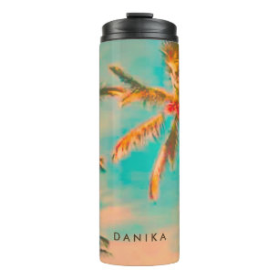 Bouteilles Isothermes PixDezines Vintage Hawaiian Beach/Turquoise