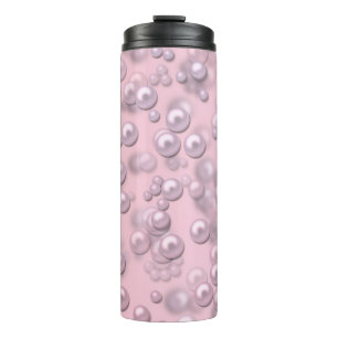 Bouteilles Isothermes Placers de perles blanches roses sur velours rose