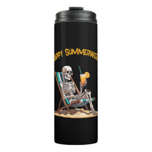 Bouteilles Isothermes Plage Lounge Squelette Halloween