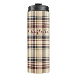 Bouteilles Isothermes Plaid Beige Classique À damiers Motif