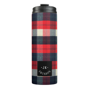 Bouteilles Isothermes Plaid de Buffalo de PixDezines, monogramme de Jack