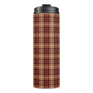 Bouteilles Isothermes Plaid de pixel en rouge et or