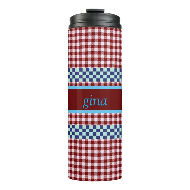 Bouteilles Isothermes Plaid En vichy personnalisé (Devant)