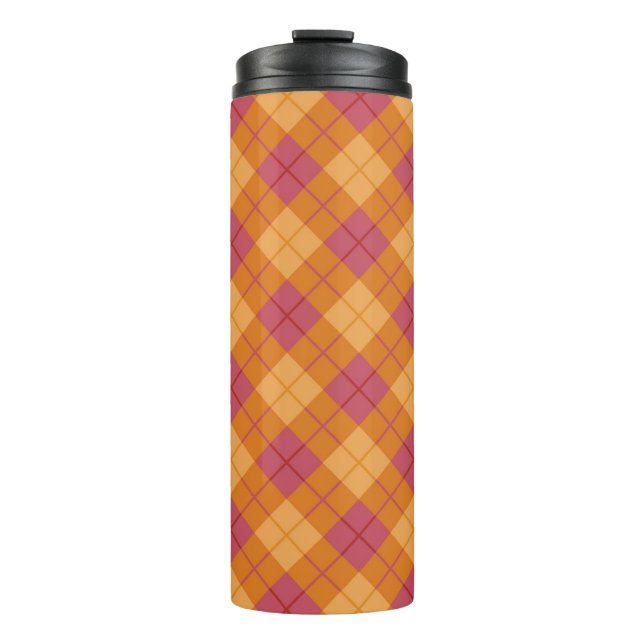 Bouteilles Isothermes Plaid polarisé dans l'orange et le rose (Devant)