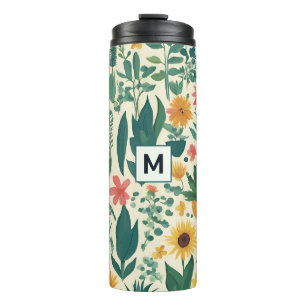 Bouteilles Isothermes Plantes de jardin Fleurs Monogramme Floral joli