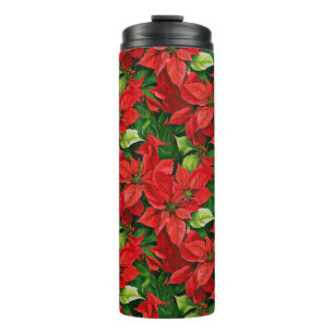 Bouteilles Isothermes Poinsettias et Holly Feuilles