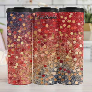 Bouteilles Isothermes Points de paillettes rouges bleus or