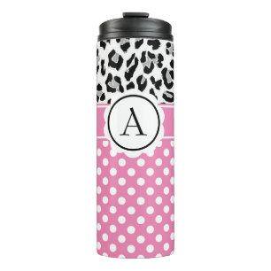 Bouteilles Isothermes Points girly et imprimé animal monogramme 