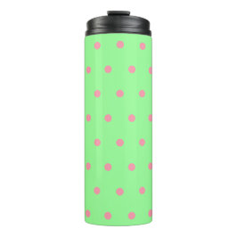 Bouteilles Isothermes Points rose vert de la menthe pastel