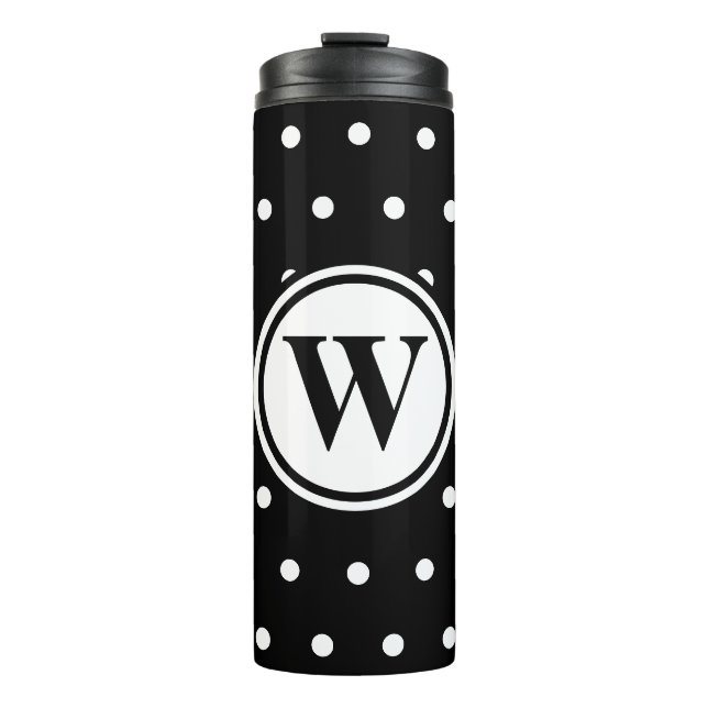 Bouteilles Isothermes Pois noir Monogramme (Devant)