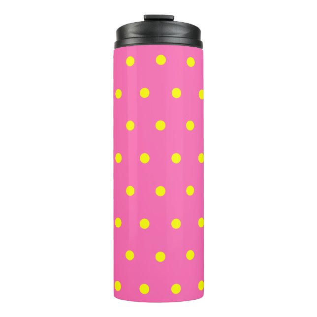 Bouteilles Isothermes Pois rose jaune (Devant)
