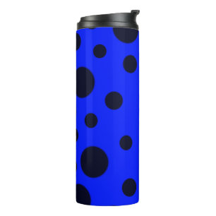 Bouteilles Isothermes Pois simple Noir moderne sur motif bleu